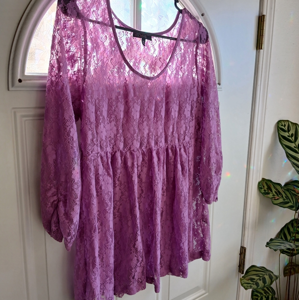 WEAVERS Lace Tunic Top Size XL